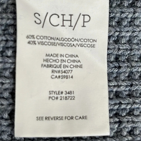 Cabi Short & Sweet Cropped Cable Knit Sweater in Dusty Blue - Size Small - Picture 6 of 7